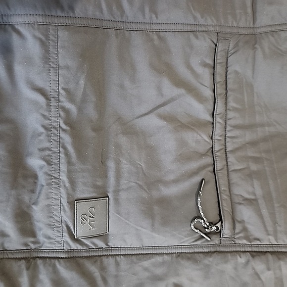 Calia Padded Packable Vest With Hood Pure Black Cinch Waist Women's M - Picture 5 of 5